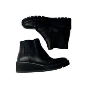 Eileen Fisher Womens Chelsea Wedge Washed Leather Bootie Ankle Size 9